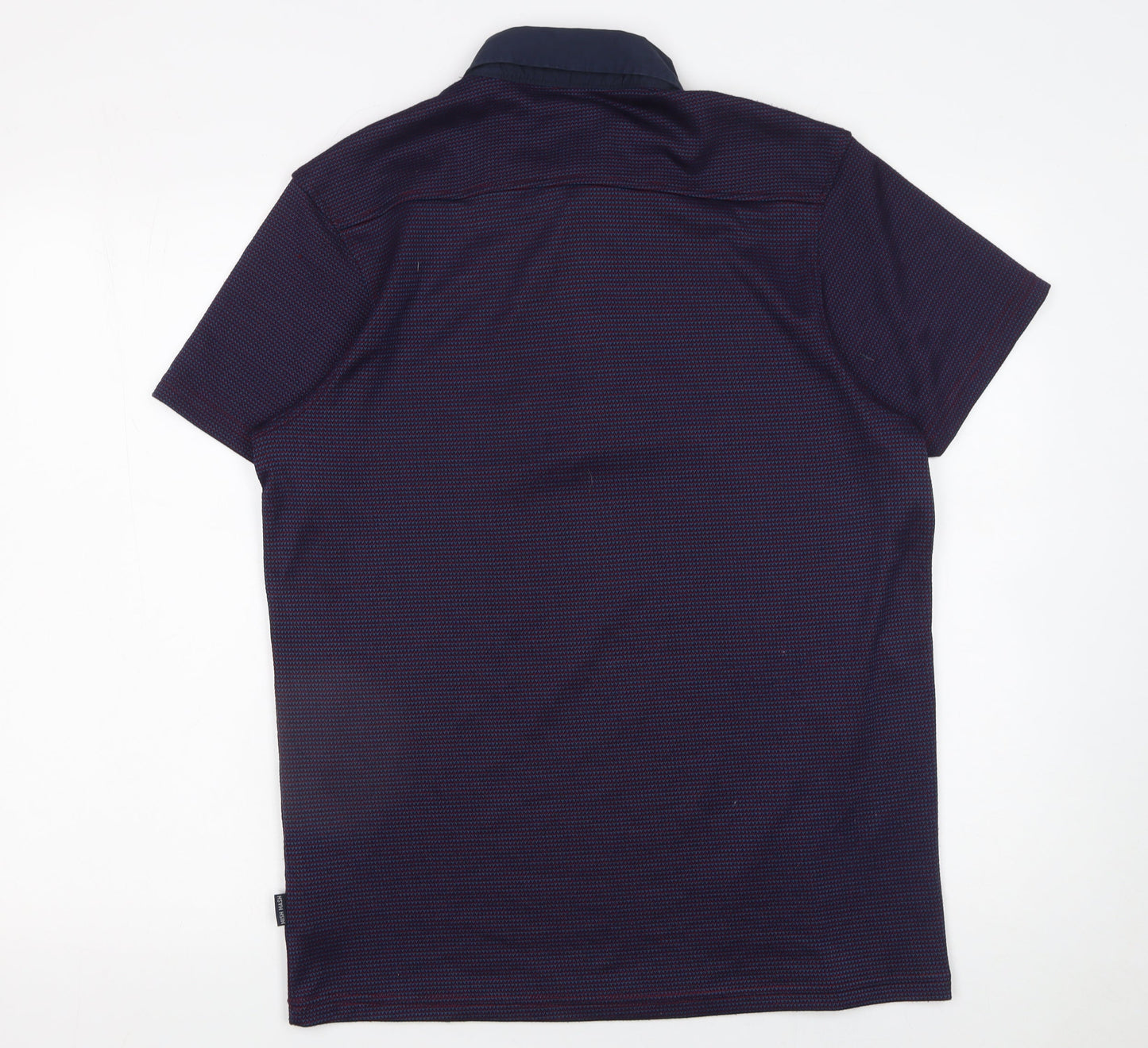 Mish Mash Men’s Blue Geometric Polo Shirt Size L Button Collar