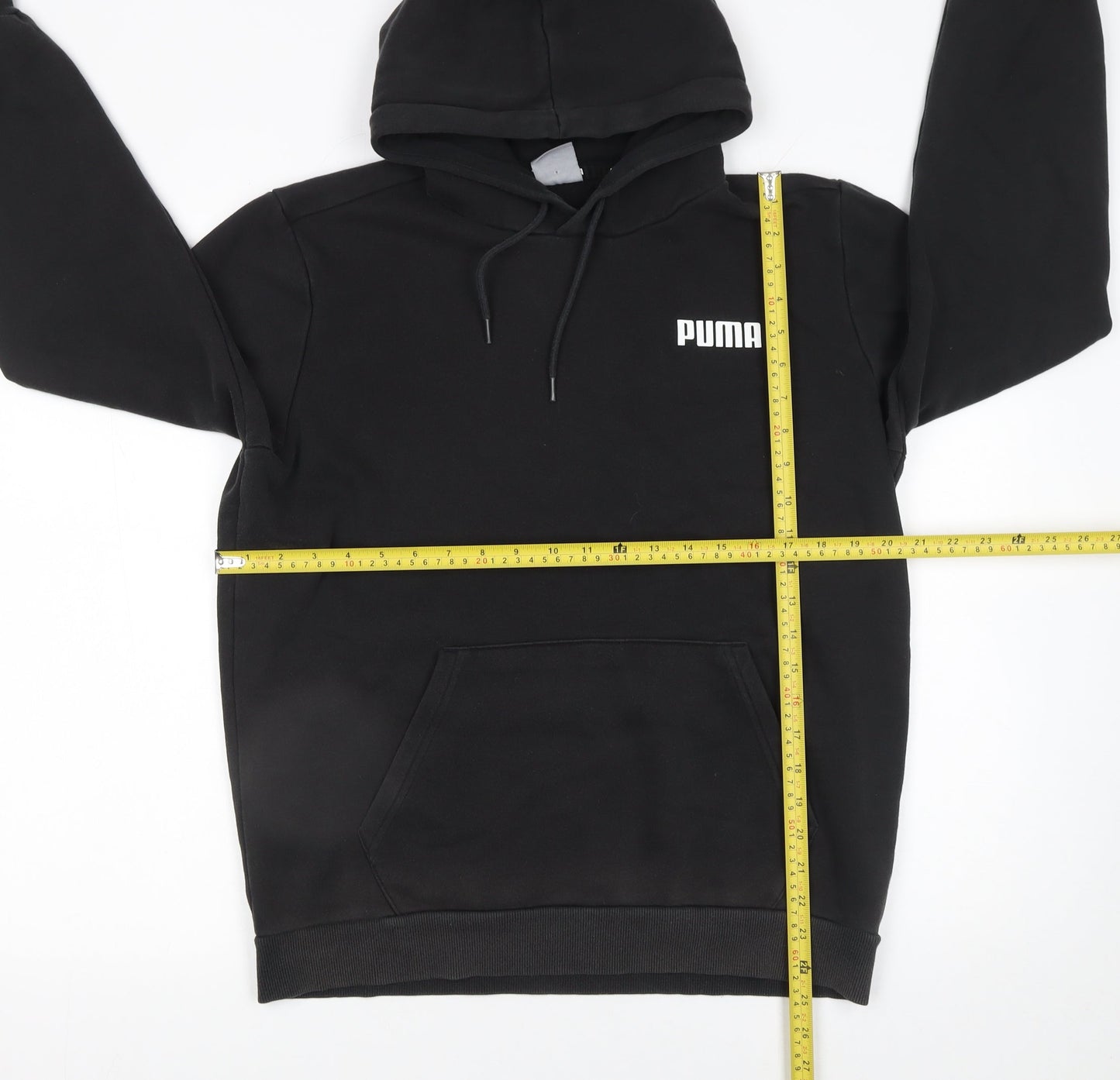 Puma Men's Black Pullover Hoodie Size M Regular Fit Fleece Sweatshirt