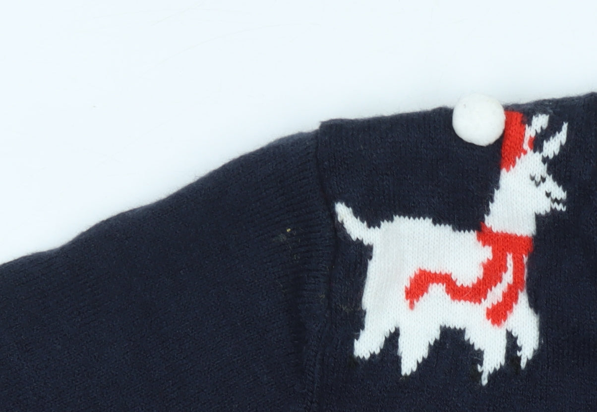Marks and Spencer Womens Blue Small Llama Christmas Jumper