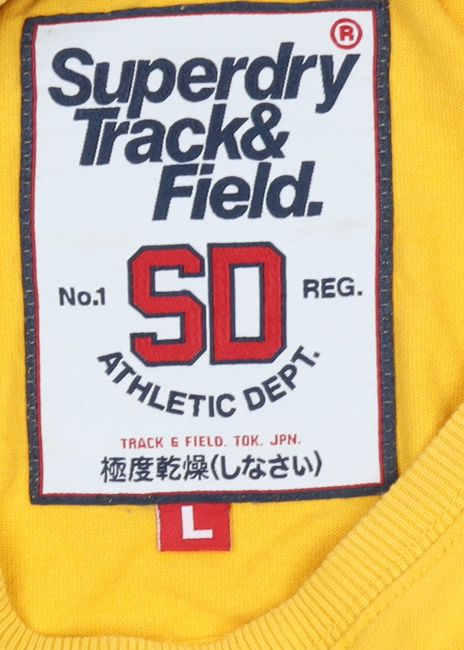 Superdry Men’s Yellow Track & Field Graphic Cotton T-Shirt L