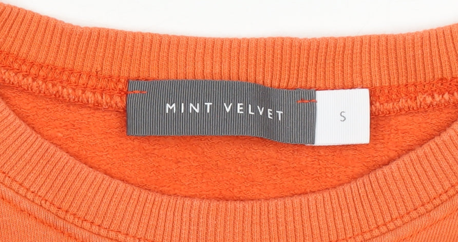 Mint Velvet Orange Cotton Blend Womens Sweatshirt Size S