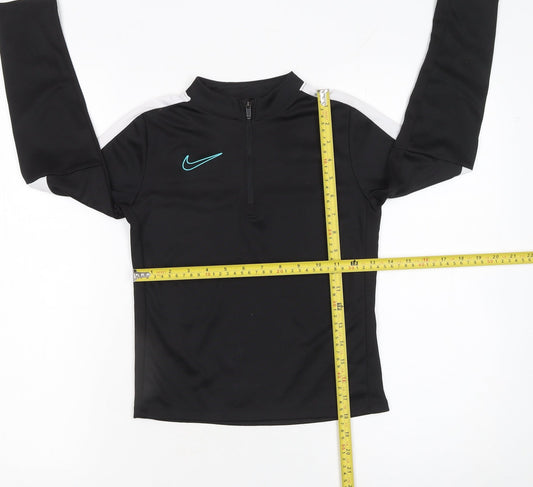 Nike Boys Black Dri-FIT 1/4 Zip Sports Sweatshirt 6-7 Years