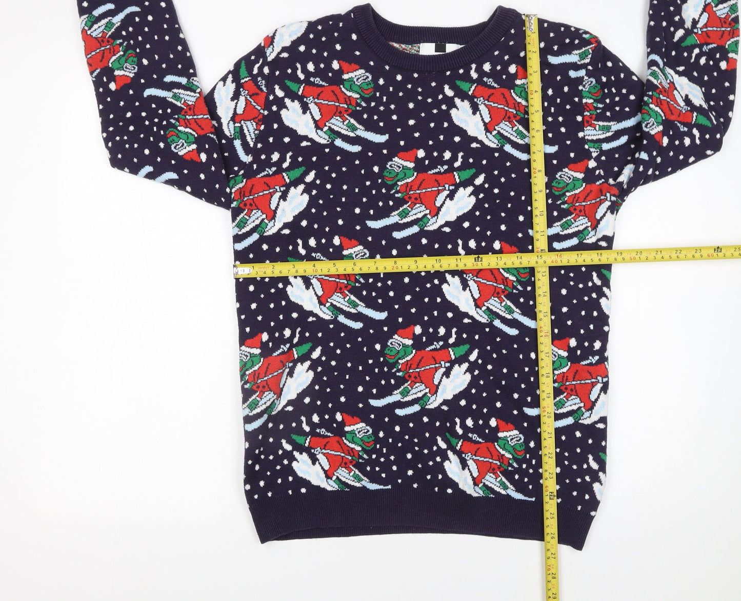 Topman Men's Blue Christmas Ski Jumper Size S Pullover Knit