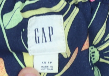 GAP Women's Blue Floral Off Shoulder 3/4 Sleeve Polyester Blouse XS