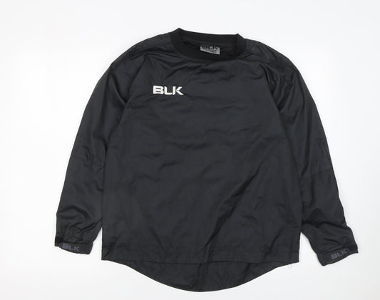 BLK Boys Black 12 Years Pullover Sports Sweatshirt Crew Neck