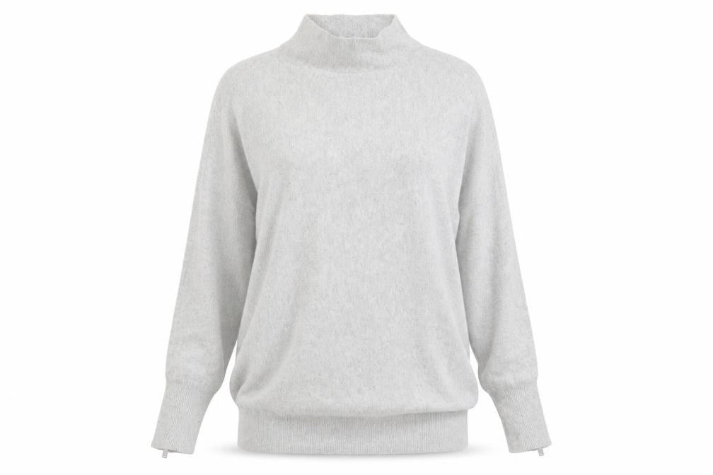 Mint Velvet Women's Grey Mock Neck Long Sleeve Jumper Size S
