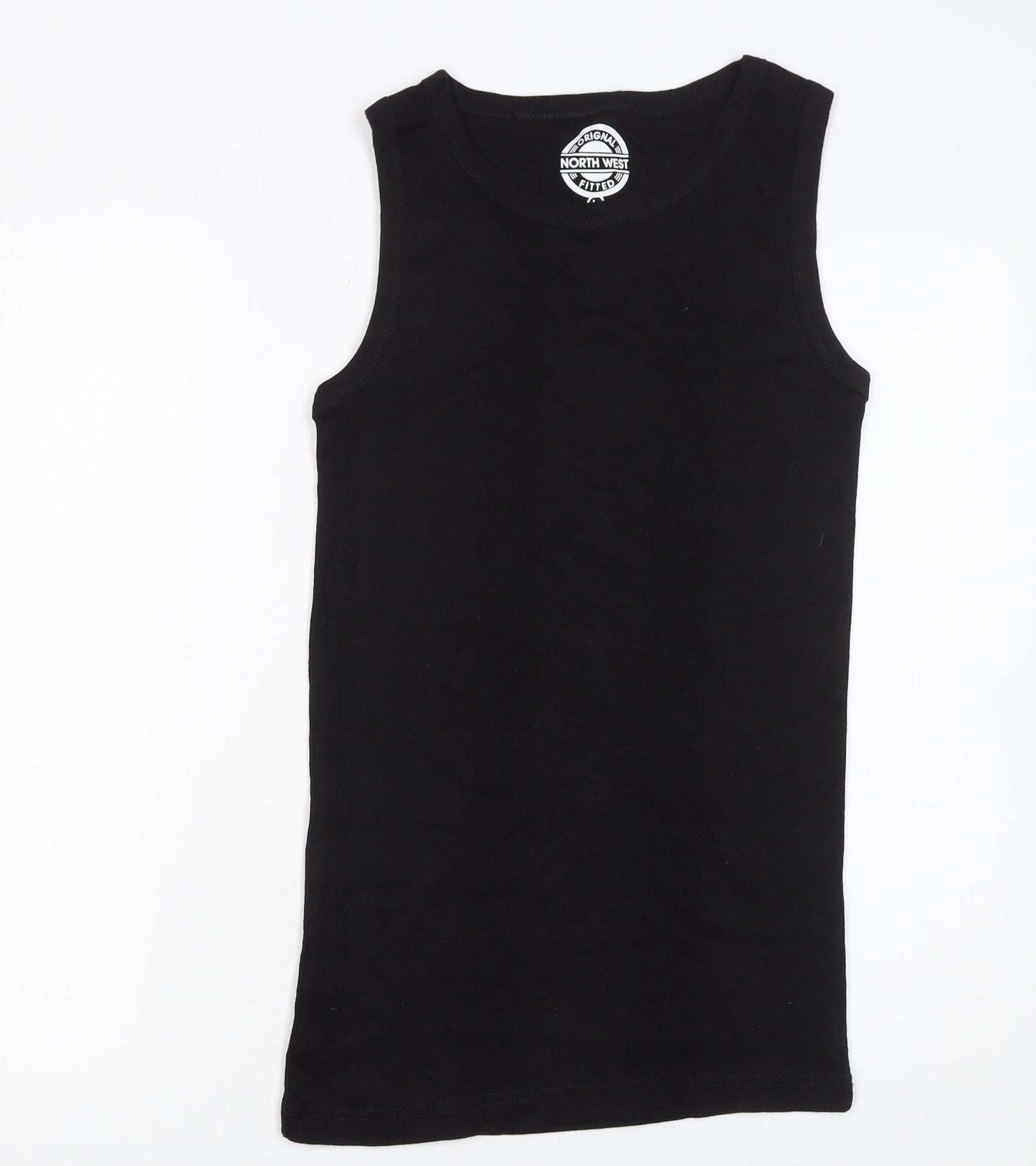 North West Womens Black Basic Cotton Fitted Tank Top L