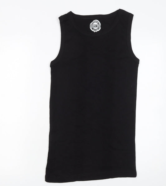 North West Womens Black Basic Cotton Fitted Tank Top L