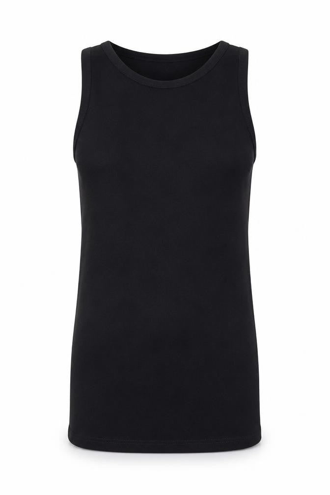 North West Womens Black Basic Cotton Fitted Tank Top L