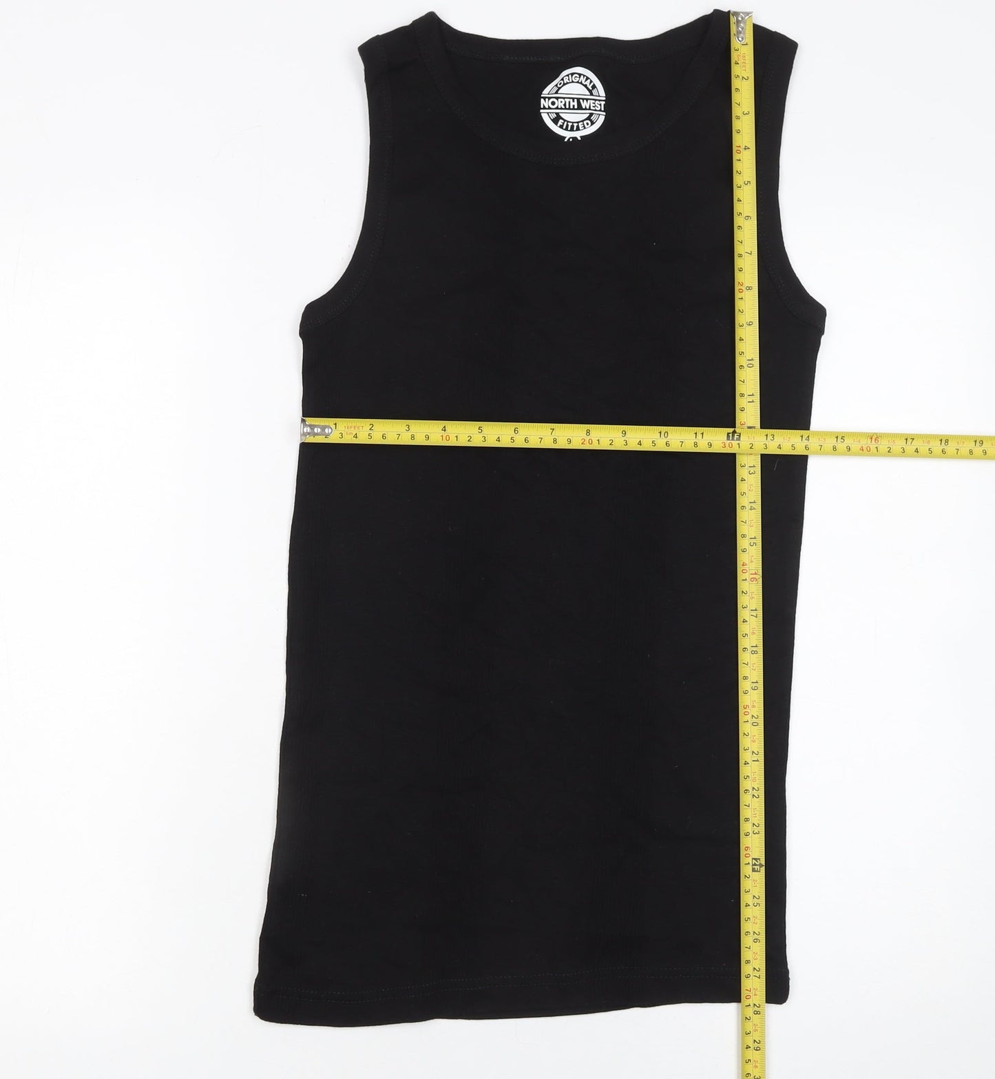 North West Womens Black Basic Cotton Fitted Tank Top L