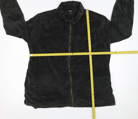 Burton Menswear Black XL Cotton Corduroy Zip Jacket for Men