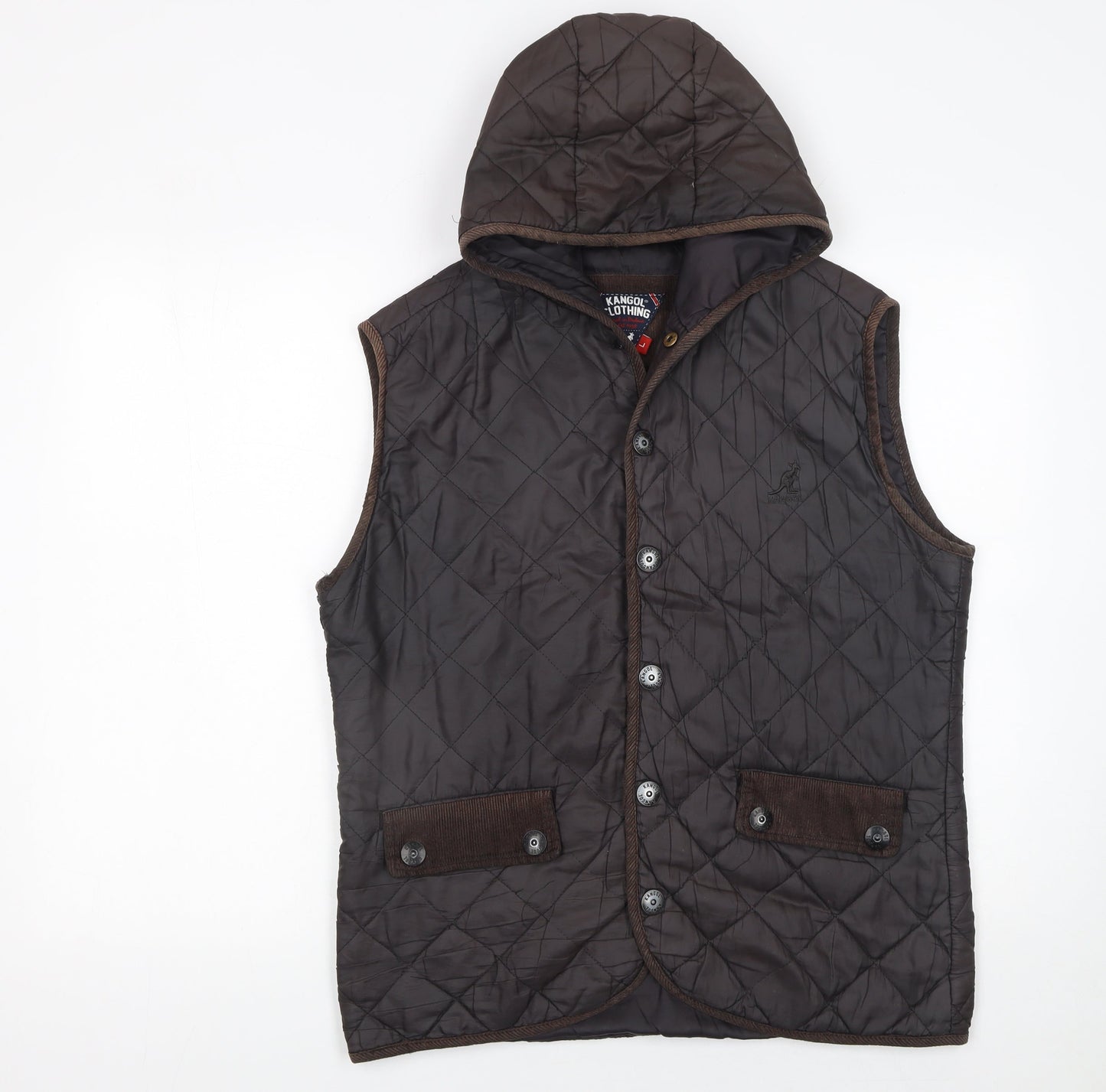 Kangol Women’s Brown Quilted Hooded Waistcoat L
