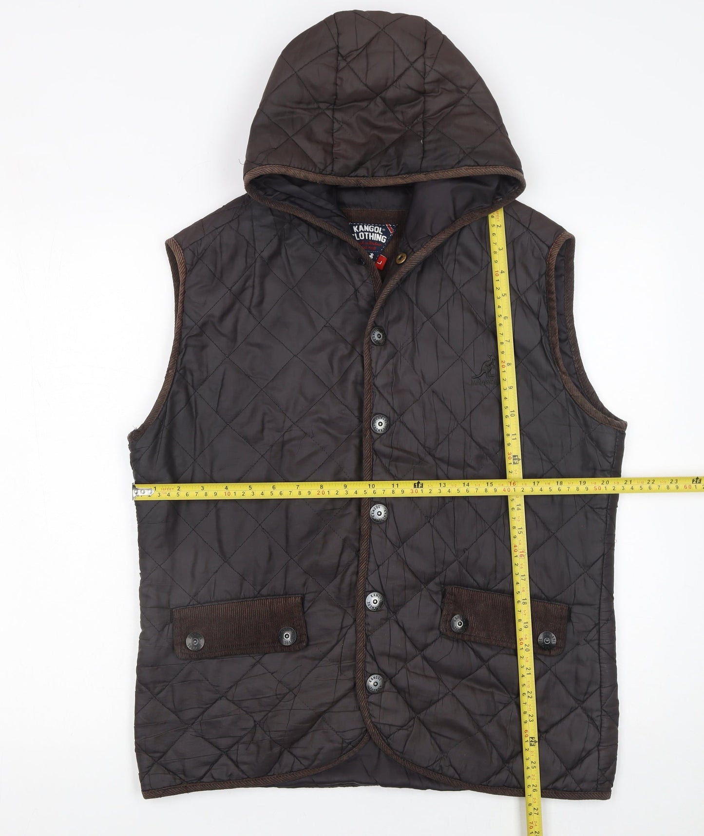Kangol Women’s Brown Quilted Hooded Waistcoat L
