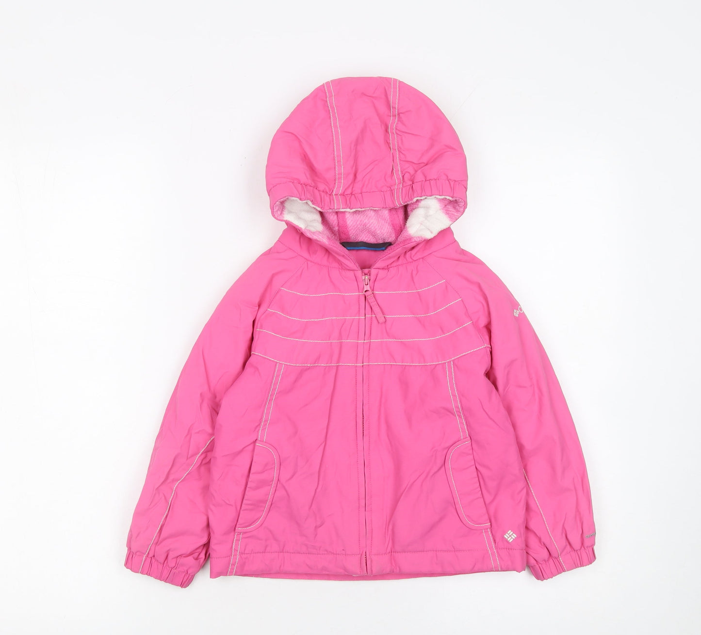 Columbia Girls Pink Hooded Puffer Jacket 4 Years Waterproof Winter Coat