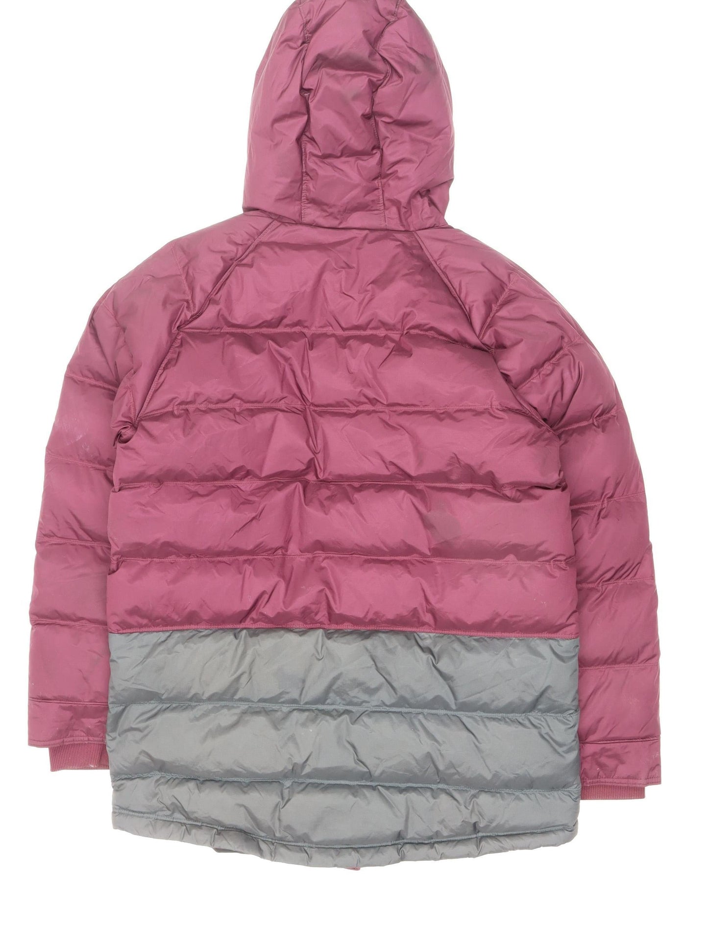 Adidas Mens Burgundy & Grey Hooded Puffer Jacket Size M Winter Coat