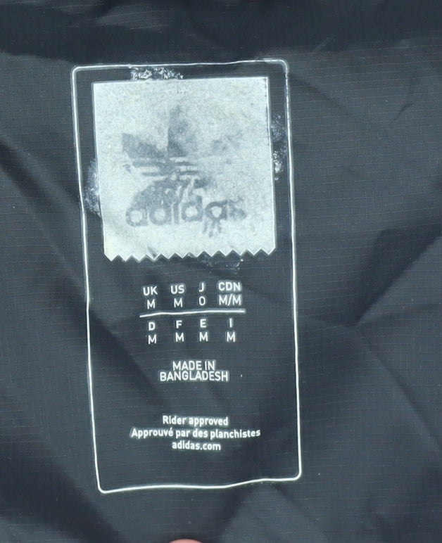 Adidas Mens Burgundy & Grey Hooded Puffer Jacket Size M Winter Coat