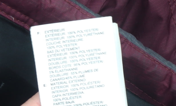 Adidas Mens Burgundy & Grey Hooded Puffer Jacket Size M Winter Coat