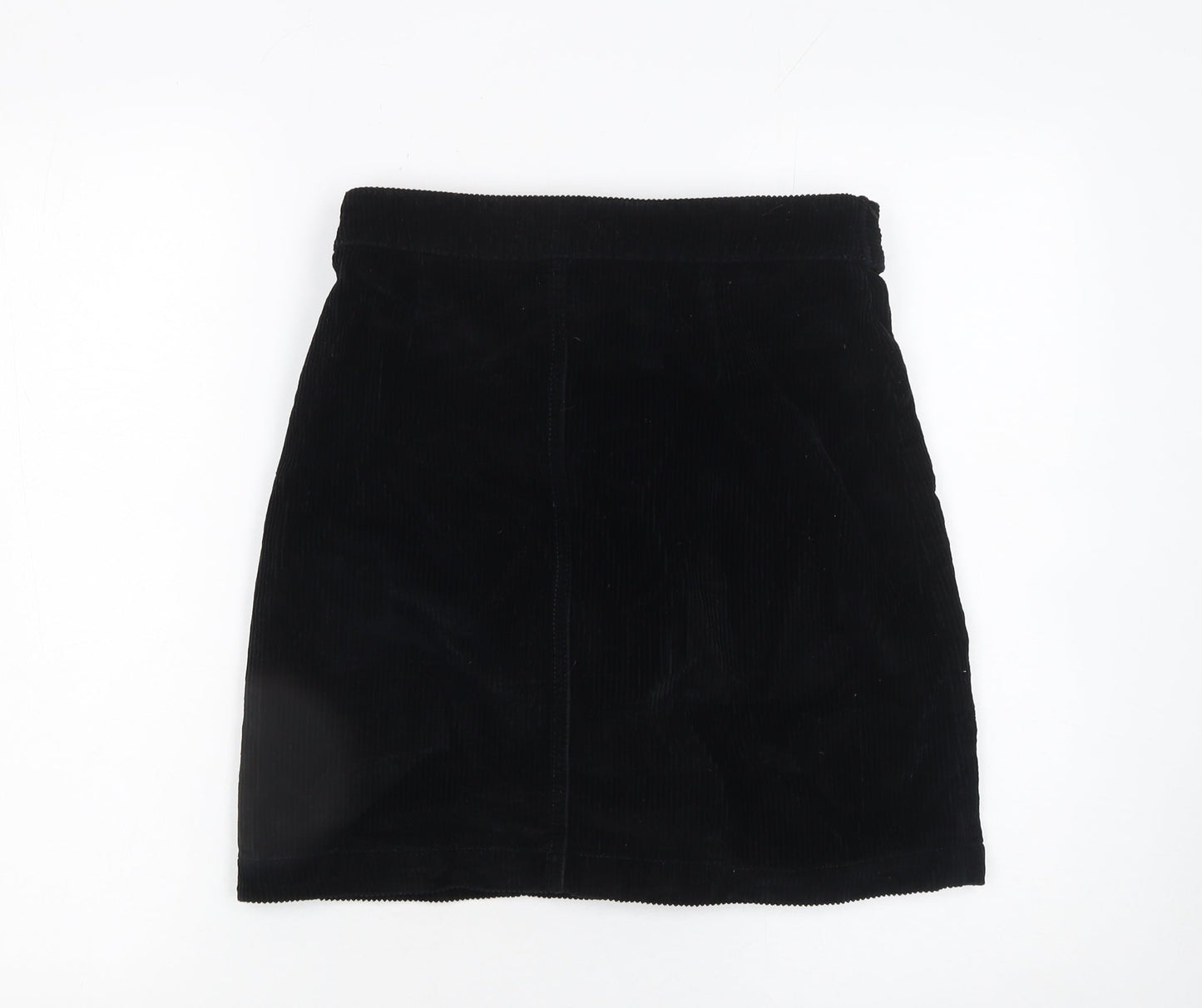 F&F Women's Black Corduroy A-Line Mini Skirt Size 6