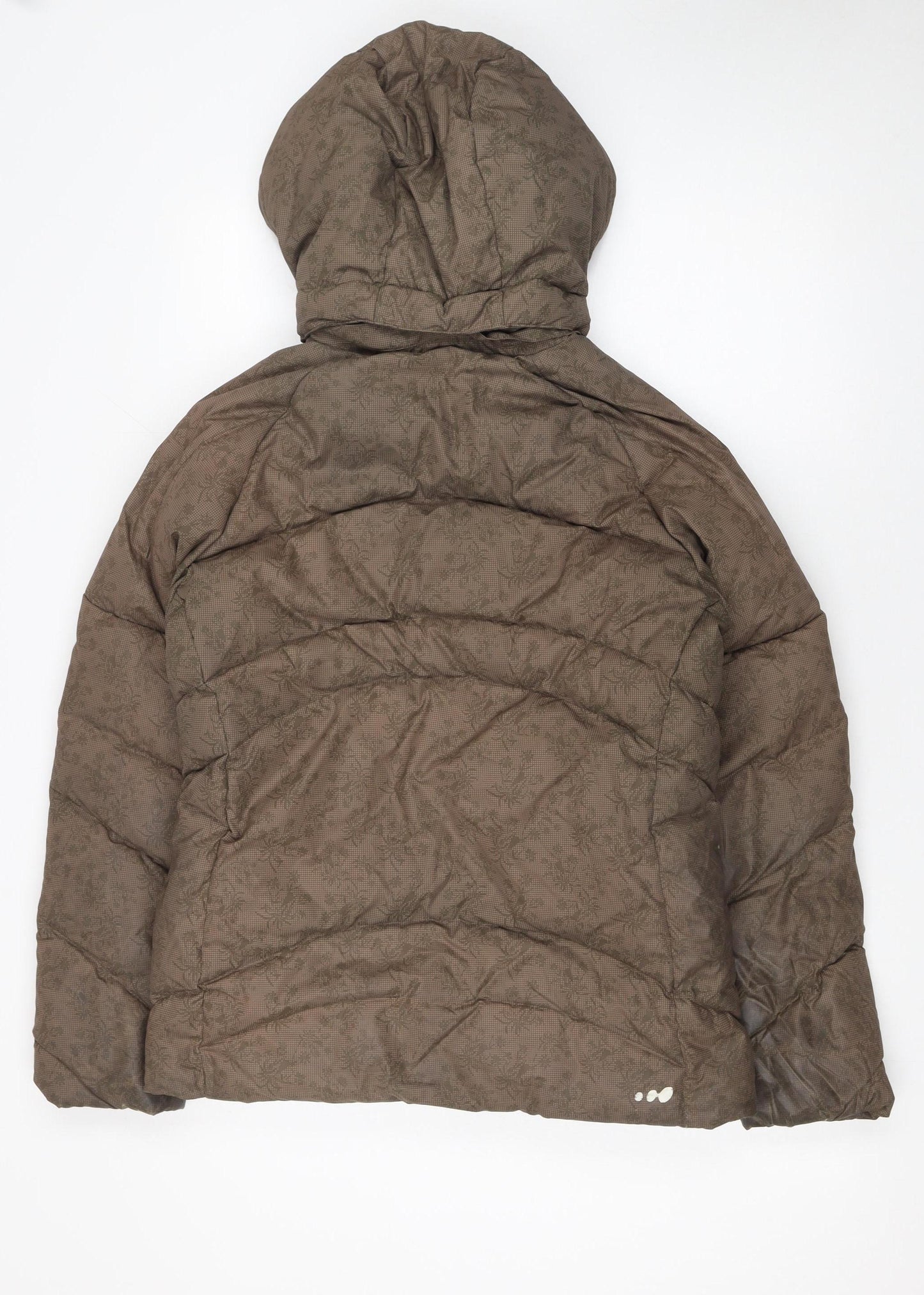 Wedze Women Brown Hooded Puffer Jacket Size 12 Winter Coat