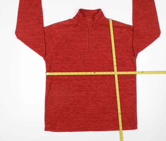 Mountain Warehouse Men's Red 1/4 Zip Fleece Sweatshirt Size L
