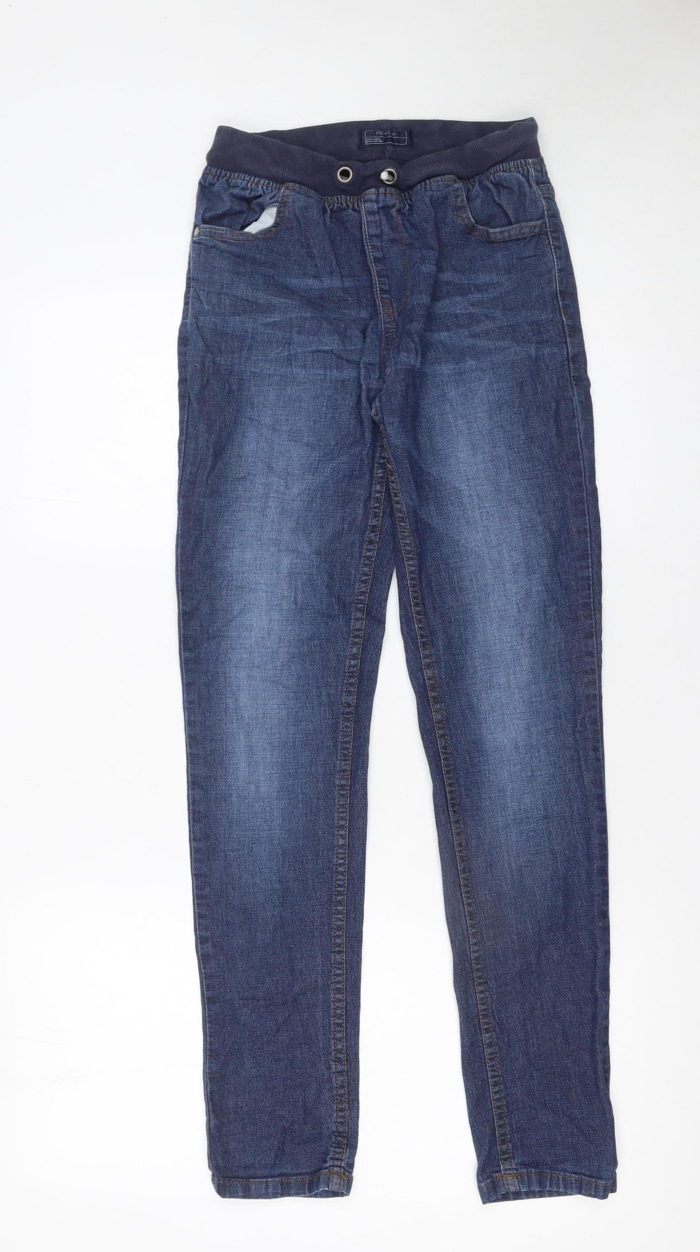 Next Boys Blue Stretch Denim Jeans 13 Years Regular Fit Elastic Waist
