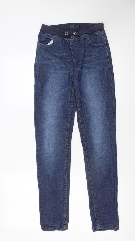 Next Boys Blue Stretch Denim Jeans 13 Years Regular Fit Elastic Waist