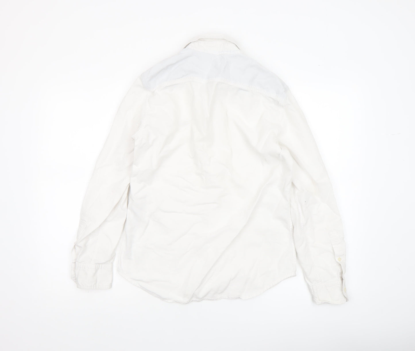 Levi's Men White Slim Fit Long Sleeve Cotton Button-Up Shirt S