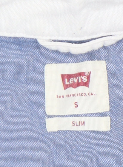 Levi's Men White Slim Fit Long Sleeve Cotton Button-Up Shirt S