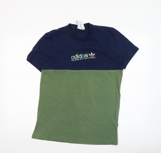 adidas Men's Multicoloured M Colourblock Crew Neck T-Shirt