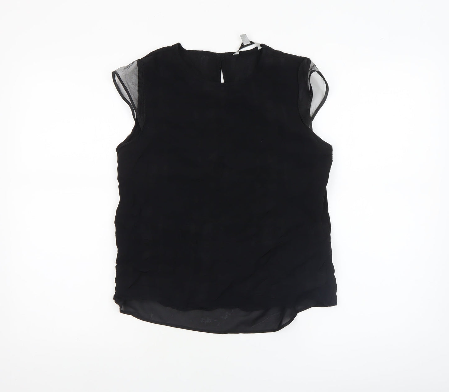 Coast Women's Black Sleeveless Round Neck Viscose Blouse Size 12