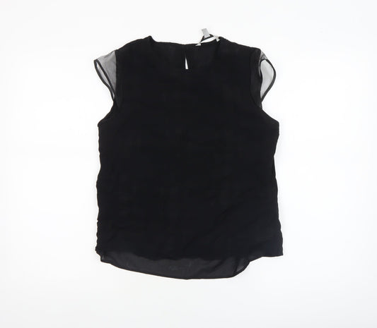 Coast Women's Black Sleeveless Round Neck Viscose Blouse Size 12
