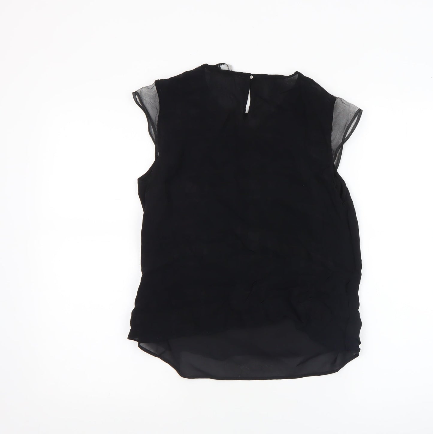 Coast Women's Black Sleeveless Round Neck Viscose Blouse Size 12