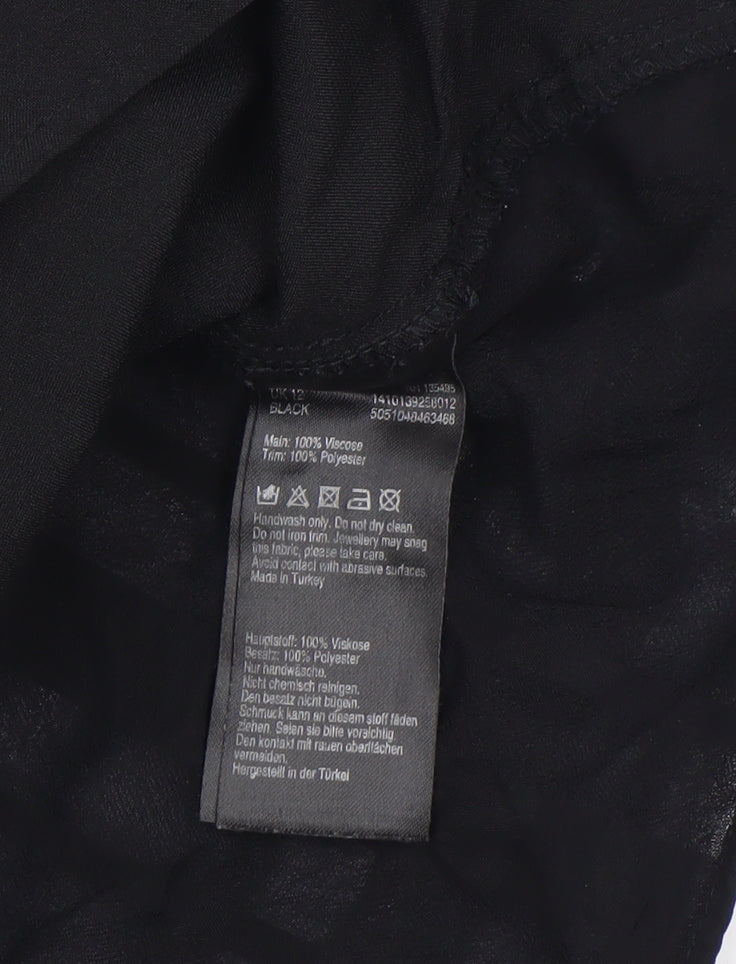 Coast Women's Black Sleeveless Round Neck Viscose Blouse Size 12