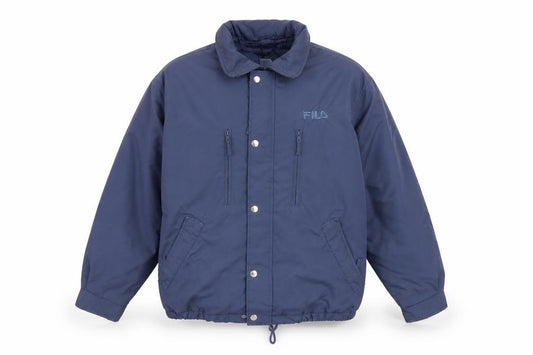 Fila Mens Blue XS Vintage Bomber Jacket Lined Polyester Zip-Up