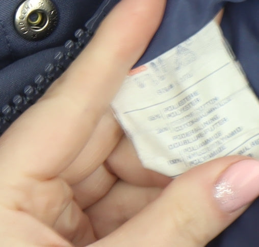 Fila Mens Blue XS Vintage Bomber Jacket Lined Polyester Zip-Up