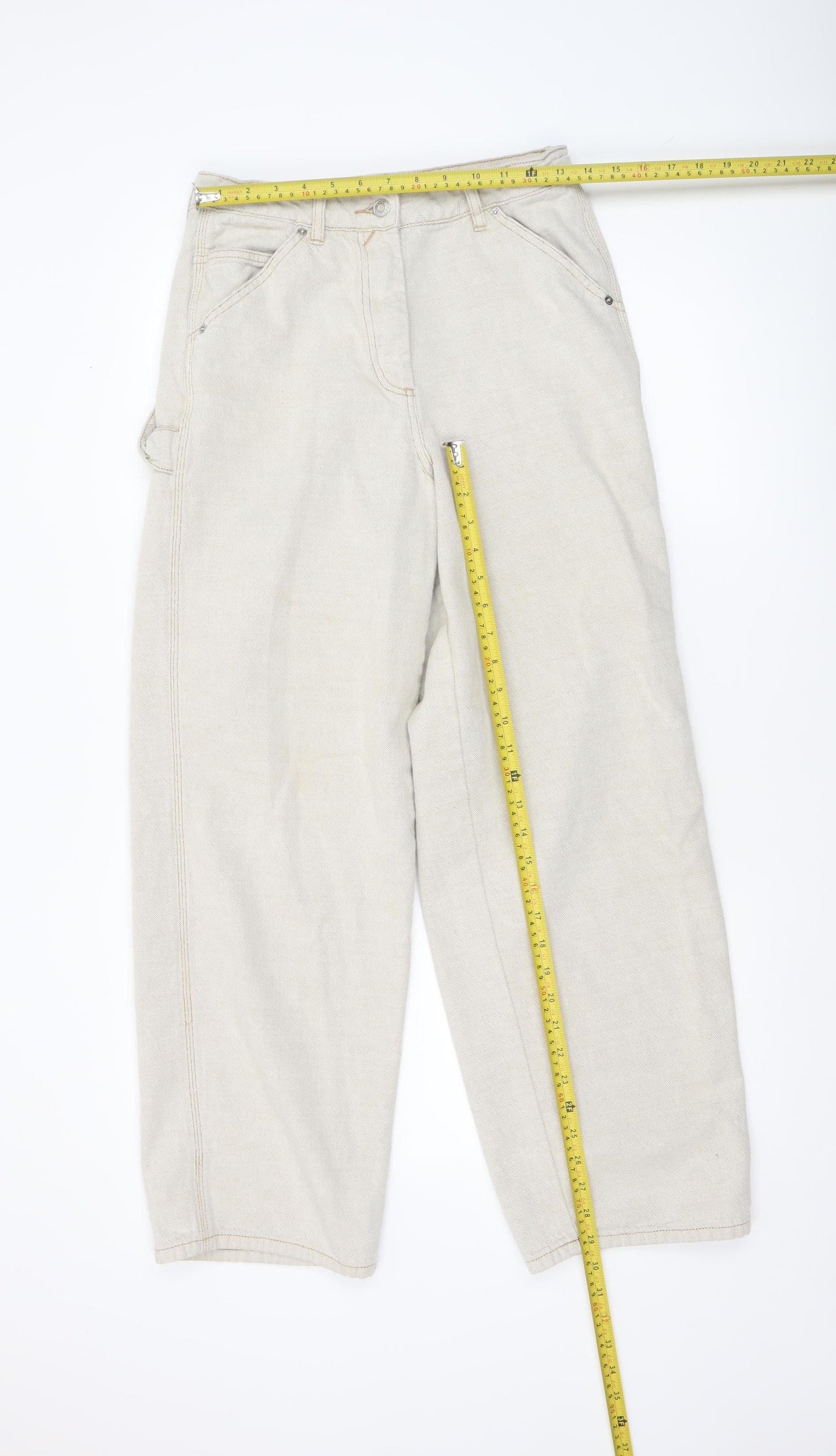 ASOS Women’s Beige Straight Leg Jeans Size 10 Cotton 28W 32L