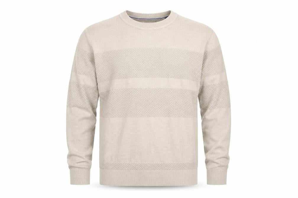 Jack & Jones Mens Beige L Crew Neck Knit Pullover Jumper