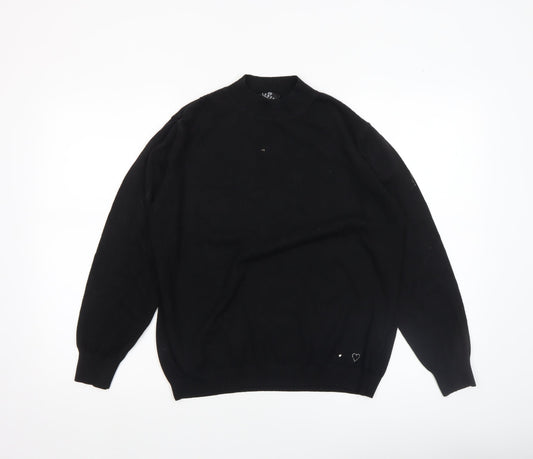 Barbara Lebek Women Black Size 20 Crew Neck Long Sleeve Jumper