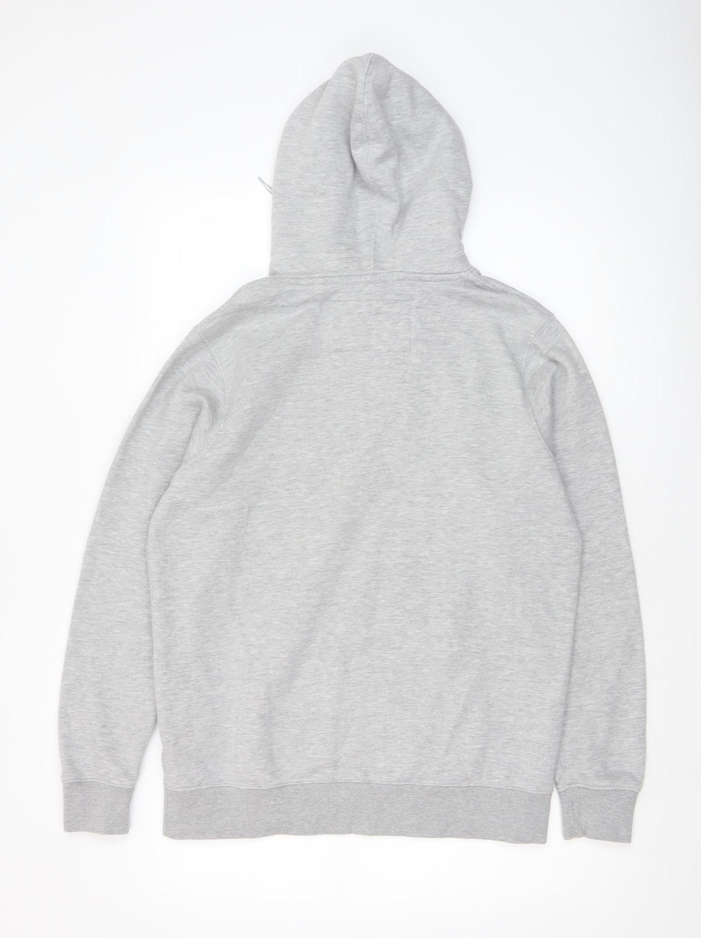 Pull & Bear Men’s Grey Small Pullover Hoodie with Logo Detail