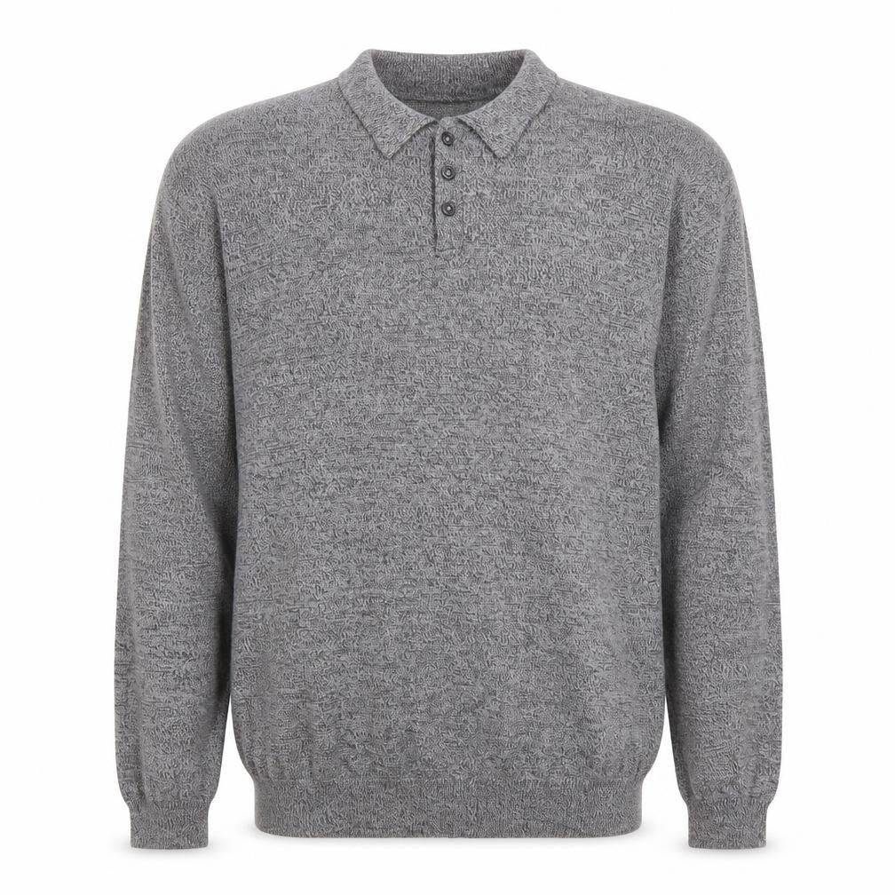 ASOS Men's Grey Cotton Collared Henley Jumper M Long Sleeve