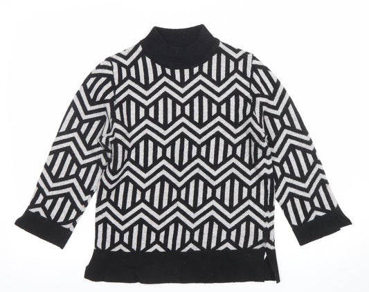 Principles by Ben de Lisi Women’s Black Geometric Mock Neck Jumper Size 10