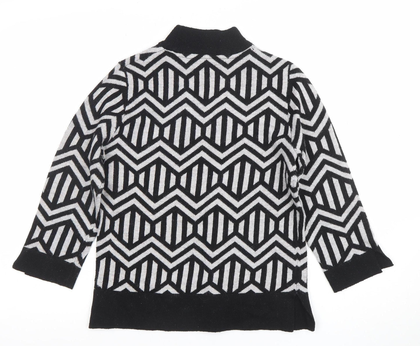 Principles by Ben de Lisi Women’s Black Geometric Mock Neck Jumper Size 10