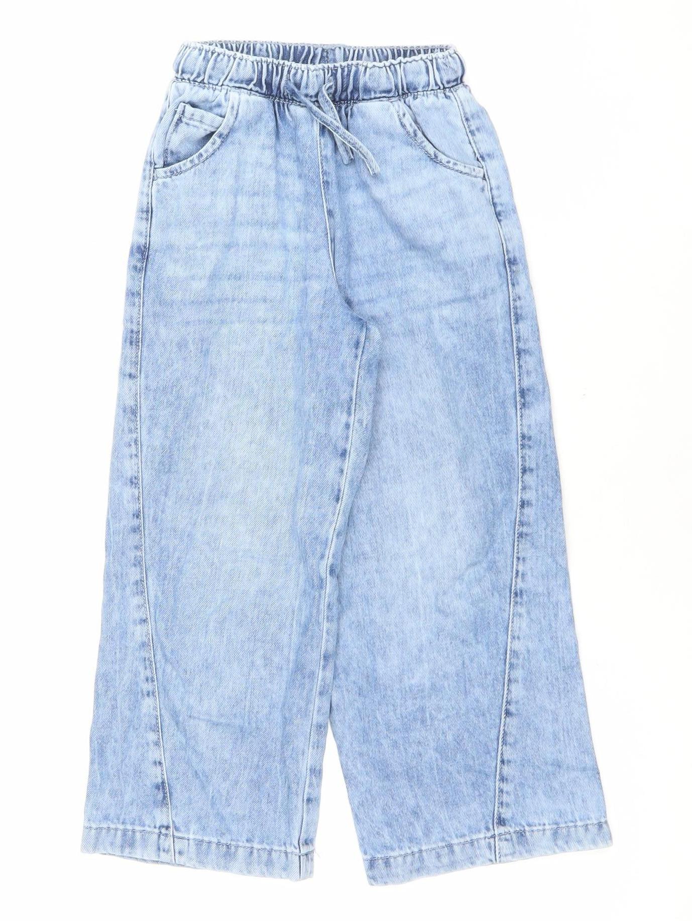 Next Boys Blue 6 Years Wide-Leg Denim Jeans with Elastic Waist