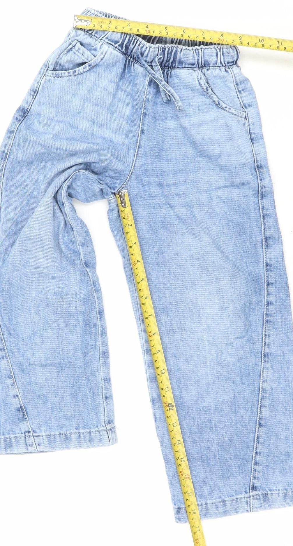 Next Boys Blue 6 Years Wide-Leg Denim Jeans with Elastic Waist