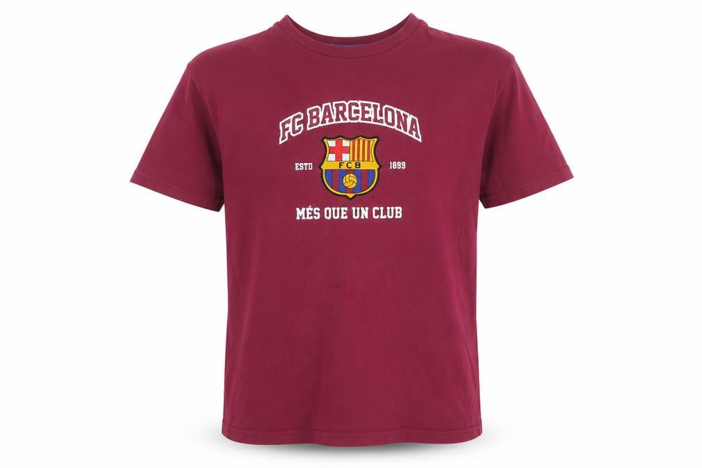FC Barcelona Boys Red 12-13 Years Graphic Logo Cotton T-Shirt