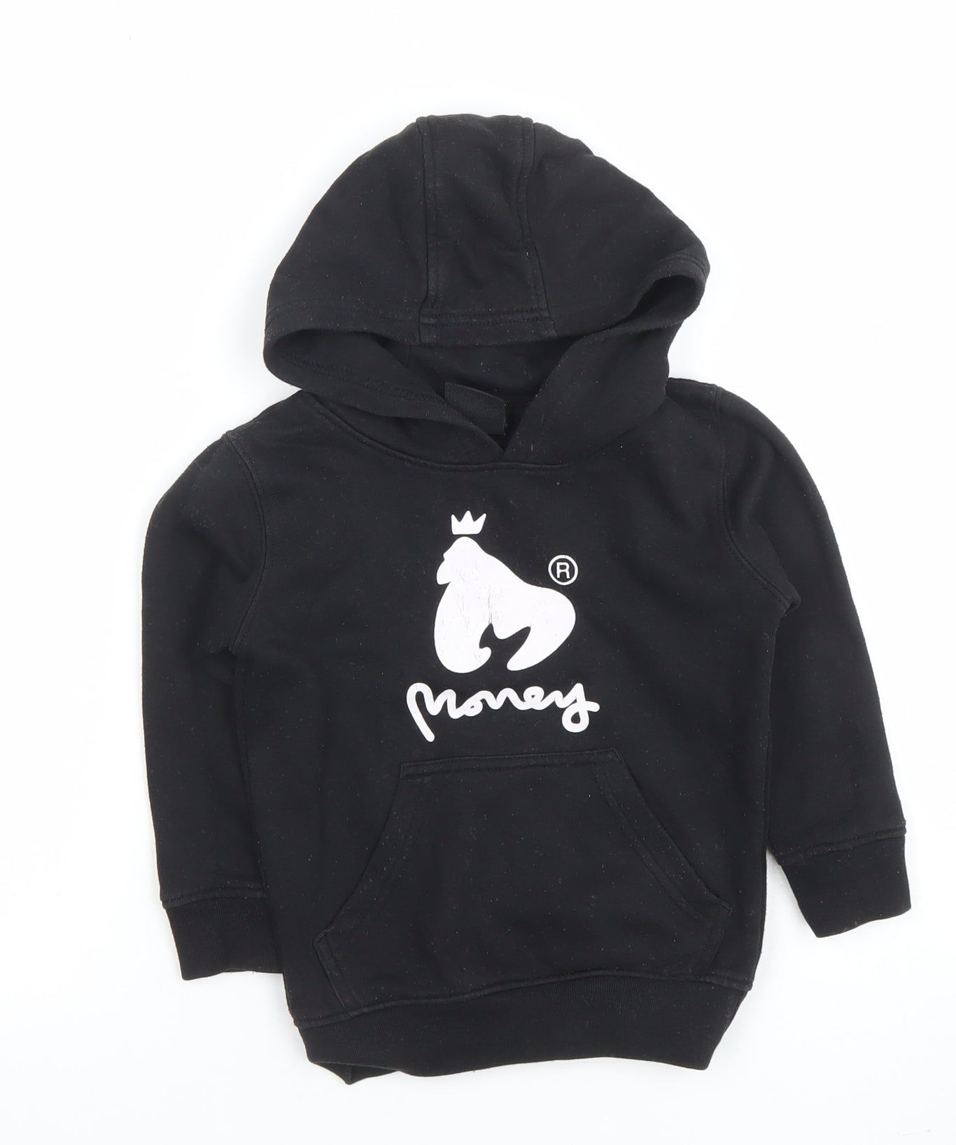 Money Boys Black Pullover Hoodie Medium Cotton Blend Logo Print