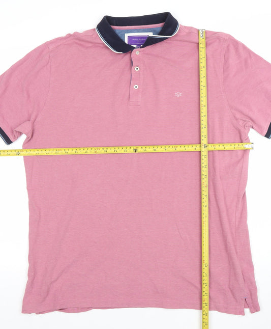 Marco Capelli Men's Pink 2XL Polo Shirt Cotton Blend Casual
