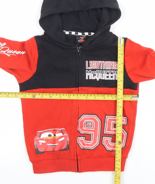 Disney Boys Red Lightning McQueen Full Zip Hoodie 4-5 Years