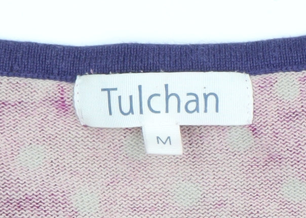 Tulchan Women's Pink Polka Dot Cotton V-Neck Jumper M