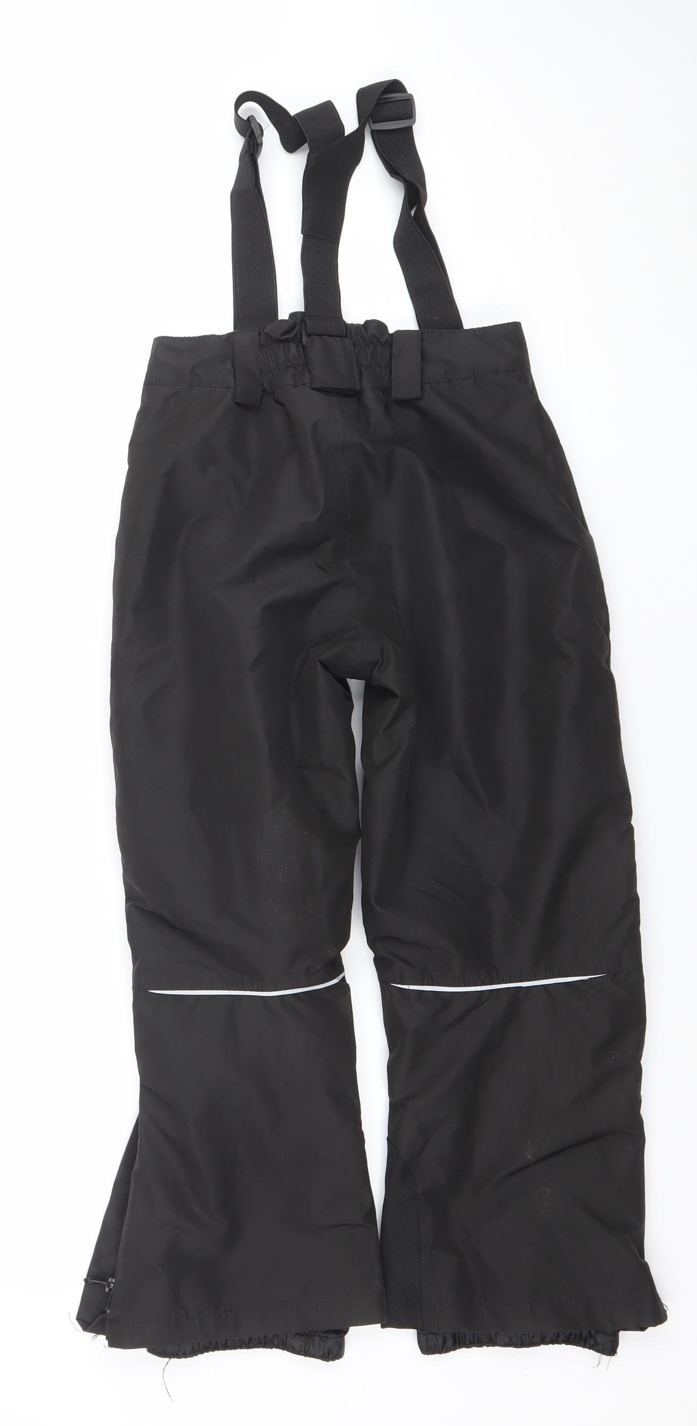 Crivit Boys Black 7 Years Snow Pants Waterproof Insulated Adjustable